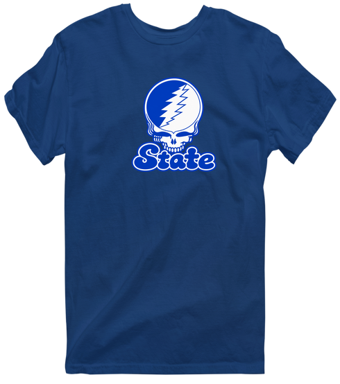 Indiana Stealie Premium Unisex T-Shirt — Design: Indiana State University — Navy