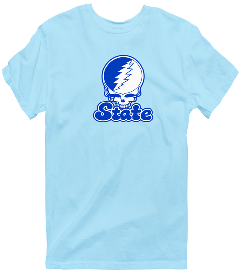 Indiana Stealie Premium Unisex T-Shirt — Design: Indiana State University — Light Blue