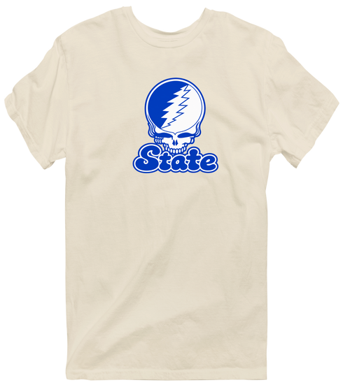 Indiana Stealie Premium Unisex T-Shirt — Design: Indiana State University — Sand