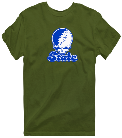 Indiana Stealie Premium Unisex T-Shirt — Design: Indiana State University — Military Green