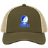 Indiana Stealie Premium Unisex Trucker Cap — Design: Indiana State University — Moss/Khaki
