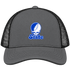 Indiana Stealie Premium Unisex Trucker Cap — Design: Indiana State University — Charcoal/Black