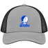 Indiana Stealie Premium Unisex Trucker Cap — Design: Indiana State University — Heather Grey/Black