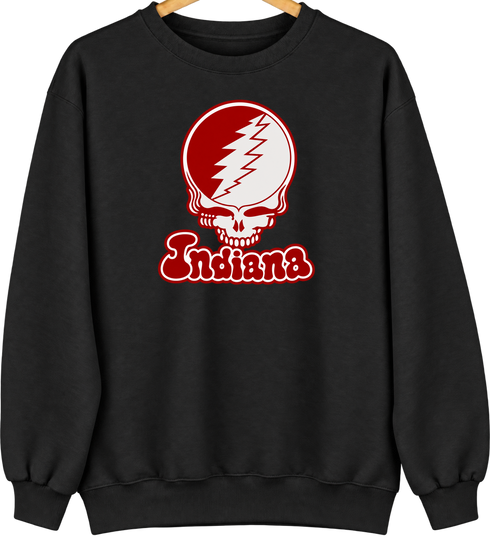 Indiana Stealie Premium Unisex Crewneck — Black
