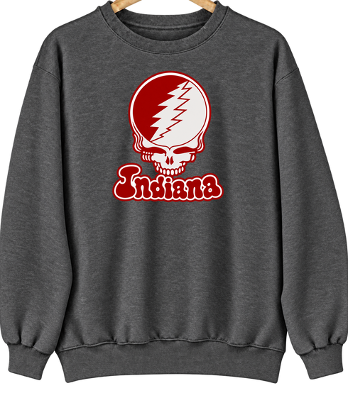 Indiana Stealie Premium Unisex Crewneck — Dark Heather