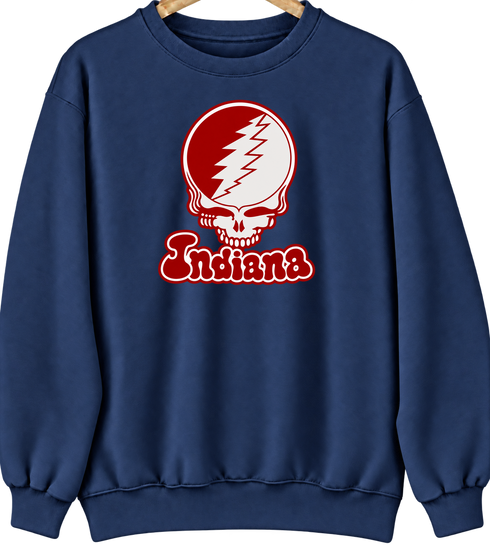 Indiana Stealie Premium Unisex Crewneck — Navy