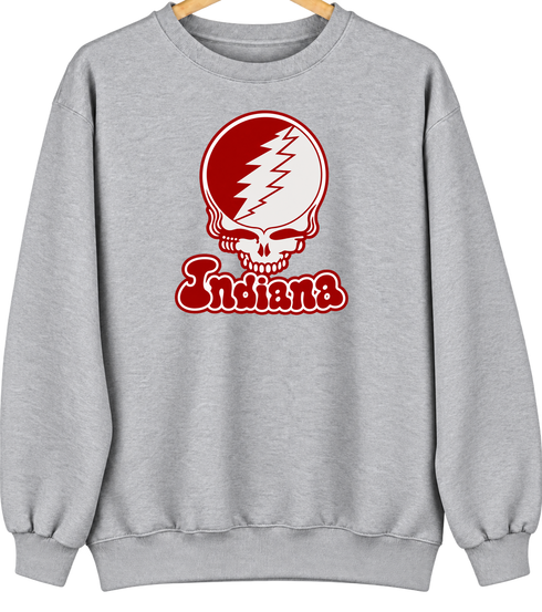 Indiana Stealie Premium Unisex Crewneck — Sport Grey