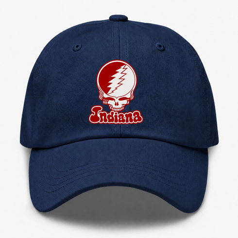Indiana Stealie Premium Unisex Dad Hat — Design: Indiana University — Navy
