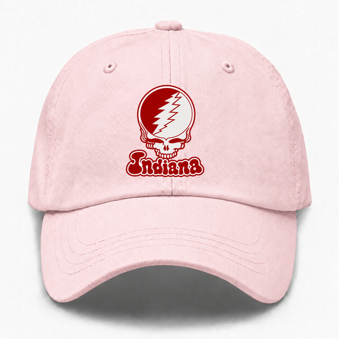 Indiana Stealie Premium Unisex Dad Hat — Design: Indiana University — Pink