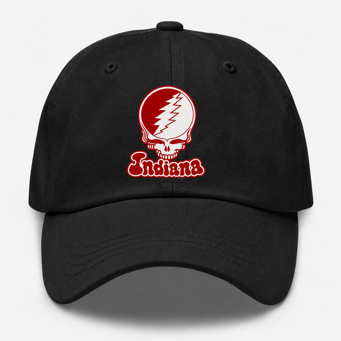 Indiana Stealie Premium Unisex Dad Hat — Design: Indiana University — Black