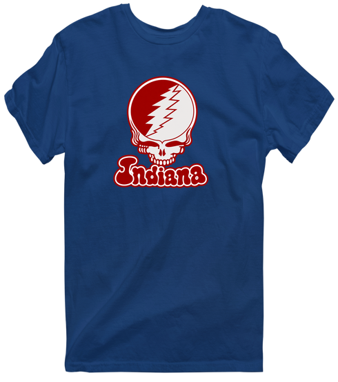 Indiana Stealie Premium Unisex T-Shirt — Design: Indiana University — Navy