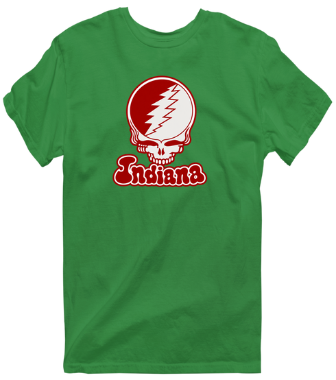 Indiana Stealie Premium Unisex T-Shirt — Design: Indiana University — Irish Green