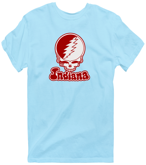 Indiana Stealie Premium Unisex T-Shirt — Design: Indiana University — Light Blue
