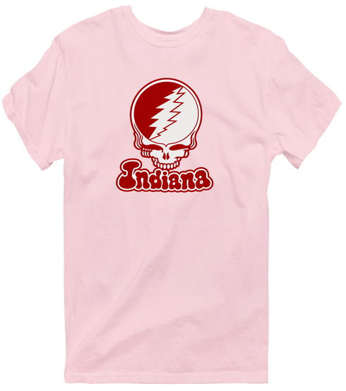 Indiana Stealie Premium Unisex T-Shirt — Design: Indiana University — Light Pink