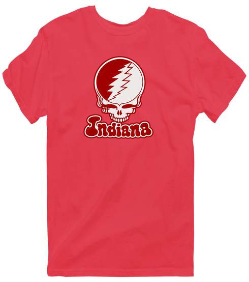 Indiana Stealie Premium Unisex T-Shirt — Design: Indiana University — Heather Red