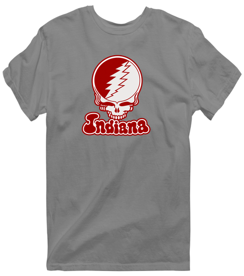 Indiana Stealie Premium Unisex T-Shirt — Design: Indiana University — Dark Heather