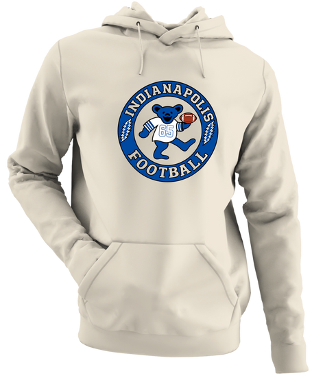Indianapolis Football Dancing Bear Premium Hoodie — Indianapolis Colts — Sand