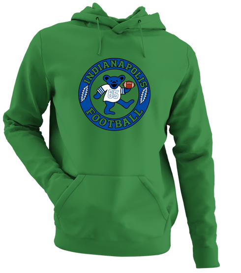 Indianapolis Football Dancing Bear Premium Hoodie — Indianapolis Colts — Irish Green