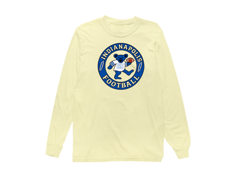 Indianapolis Football Dancing Bear Premium Long-Sleeve — Indianapolis Colts — Butter