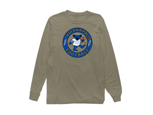 Indianapolis Football Dancing Bear Premium Long-Sleeve — Indianapolis Colts — Sandstone