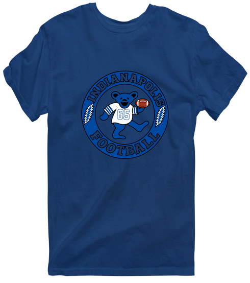 Indianapolis Football Dancing Bear Premium T-Shirt — Indianapolis Colts — Navy