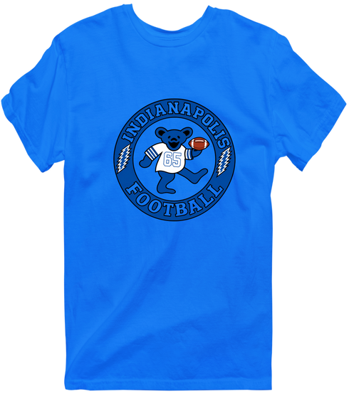 Indianapolis Football Dancing Bear Premium T-Shirt — Indianapolis Colts — Royal