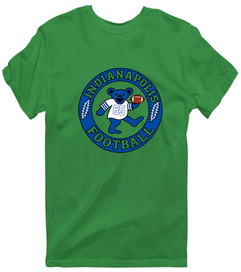 Indianapolis Football Dancing Bear Premium T-Shirt — Indianapolis Colts — Irish Green