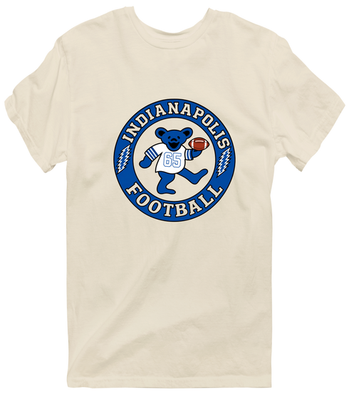 Indianapolis Football Dancing Bear Premium T-Shirt — Indianapolis Colts — Sand
