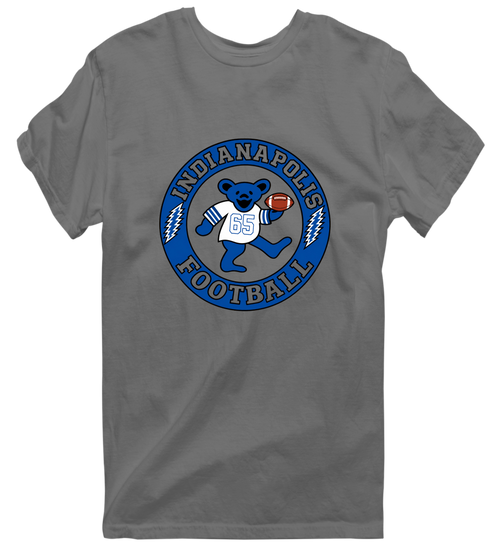 Indianapolis Football Dancing Bear Premium T-Shirt — Indianapolis Colts — Charcoal
