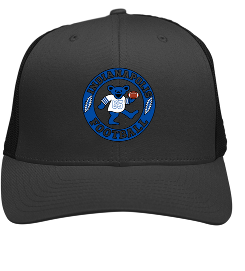 Indianapolis Football Dancing Bear Premium Trucker Cap — Indianapolis Colts — Charcoal/Black