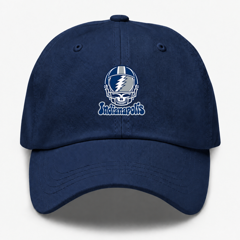 Indianapolis Helmet Stealie Premium Unisex Dad Hat — Indianapolis Colts — Navy