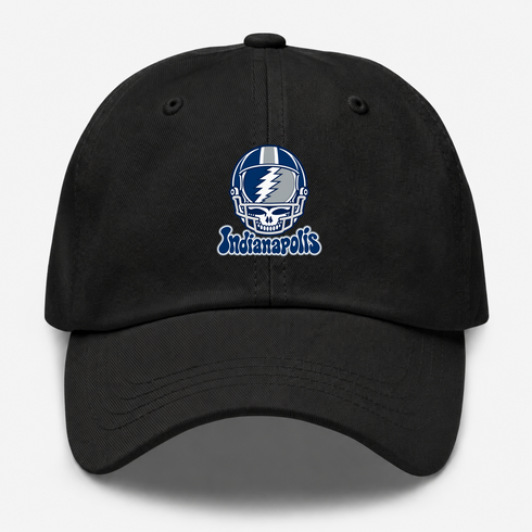 Indianapolis Helmet Stealie Premium Unisex Dad Hat — Indianapolis Colts — Black