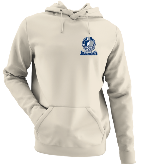 Indianapolis Helmet Stealie Premium Unisex Hoodie — Indianapolis Colts — Sand