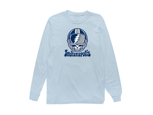 Indianapolis Helmet Stealie Premium Unisex Long-Sleeve — Indianapolis Colts — Chambray