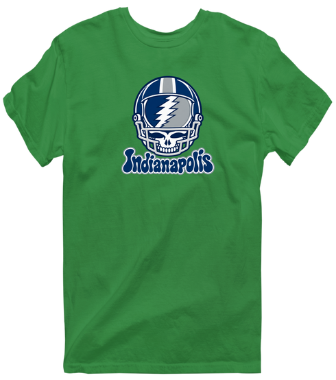 Indianapolis Helmet Stealie Premium Unisex T-Shirt — Indianapolis Colts — Irish Green
