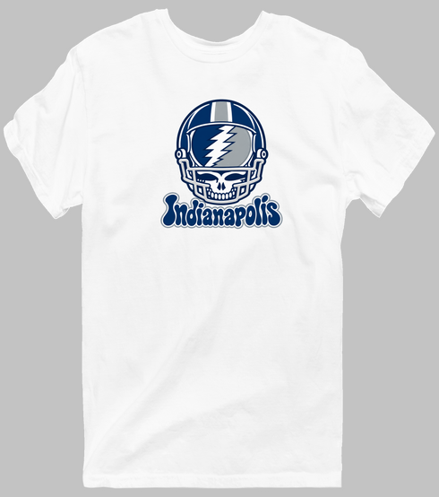 Indianapolis Helmet Stealie Premium Unisex T-Shirt — Indianapolis Colts — White