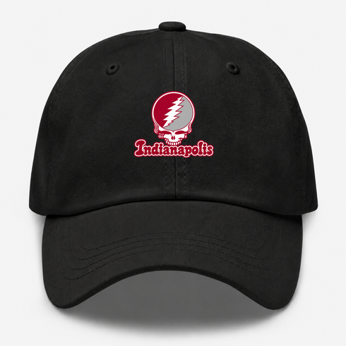Indianapolis Stealie Premium Unisex Dad Hat — Design: Indianapolis University of — Black