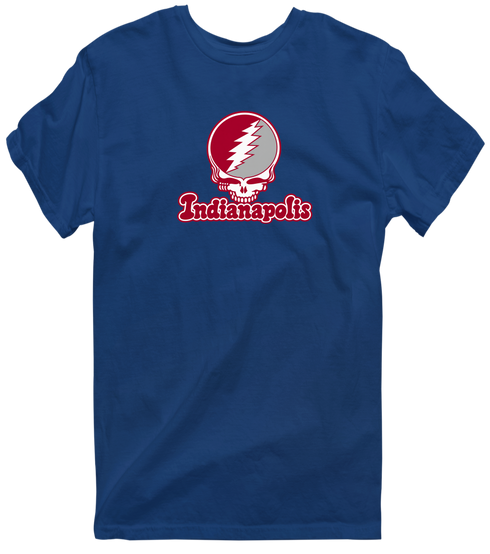 Indianapolis Stealie Premium Unisex T-Shirt — Design: Indianapolis University of — Navy