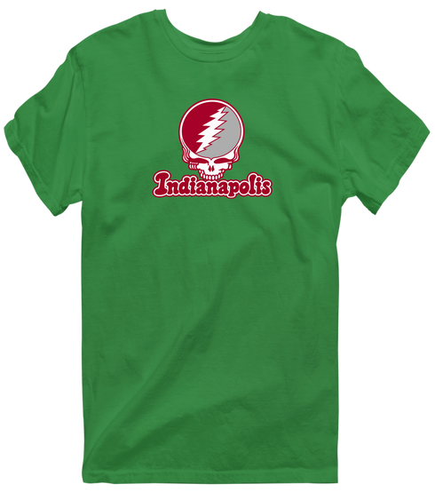 Indianapolis Stealie Premium Unisex T-Shirt — Design: Indianapolis University of — Irish Green