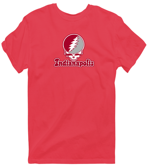 Indianapolis Stealie Premium Unisex T-Shirt — Design: Indianapolis University of — Heather Red