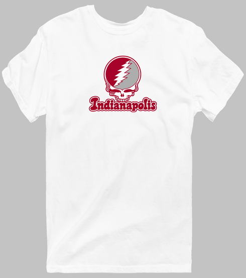 Indianapolis Stealie Premium Unisex T-Shirt — Design: Indianapolis University of — White