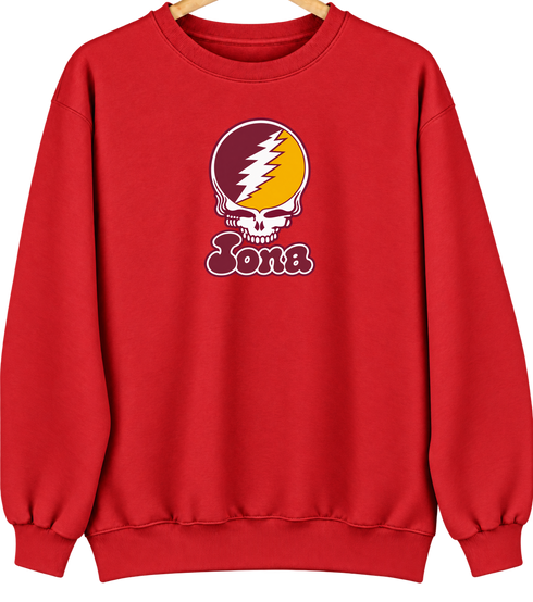 Iona Stealie Premium Unisex Crewneck — Design: Iona University — Red
