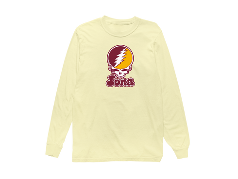 Iona Stealie Premium Unisex Long-Sleeve — Design: Iona University — Butter