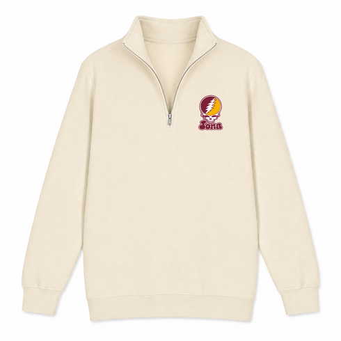 Iona Stealie Premium Unisex Quarter-Zip — Design: Iona University — Sand