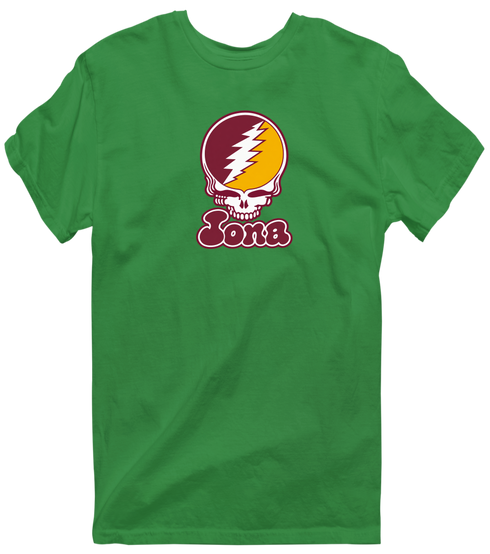 Iona Stealie Premium Unisex T-Shirt — Design: Iona University — Irish Green