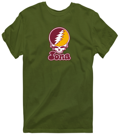 Iona Stealie Premium Unisex T-Shirt — Design: Iona University — Military Green