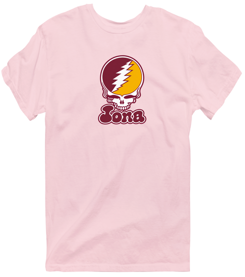 Iona Stealie Premium Unisex T-Shirt — Design: Iona University — Light Pink