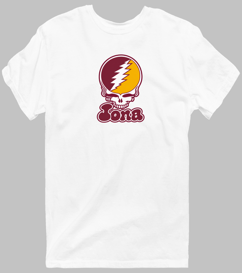 Iona Stealie Premium Unisex T-Shirt — Design: Iona University — White