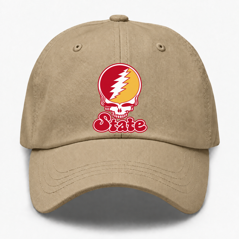 Iowa Stealie Premium Unisex Dad Hat — Design: Iowa State University — Khaki