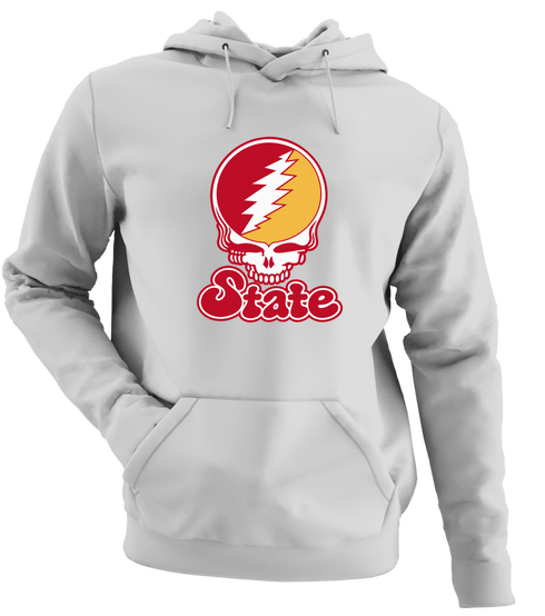 Iowa Stealie Premium Unisex Hoodie — Design: Iowa State University — Sport Grey